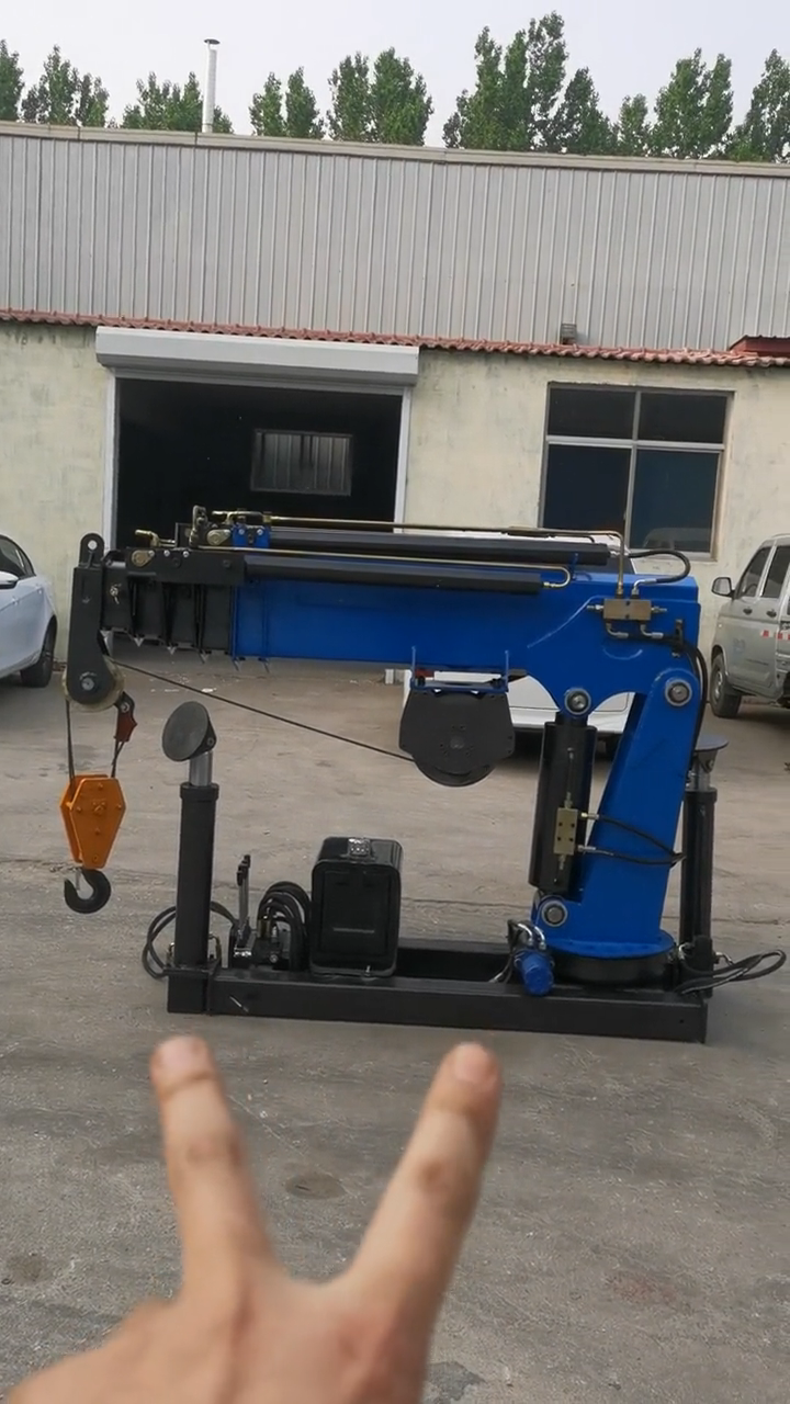 冀州区直臂折叠臂随车吊船吊 新二手折臂吊机 定制多用途吊臂